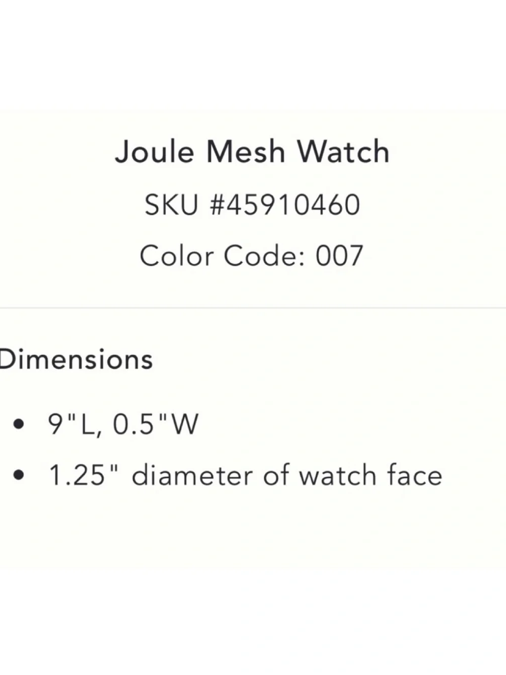 NWOT** Anthropologie BREDA Joule Mesh Watch In Gold  **Needs Battery